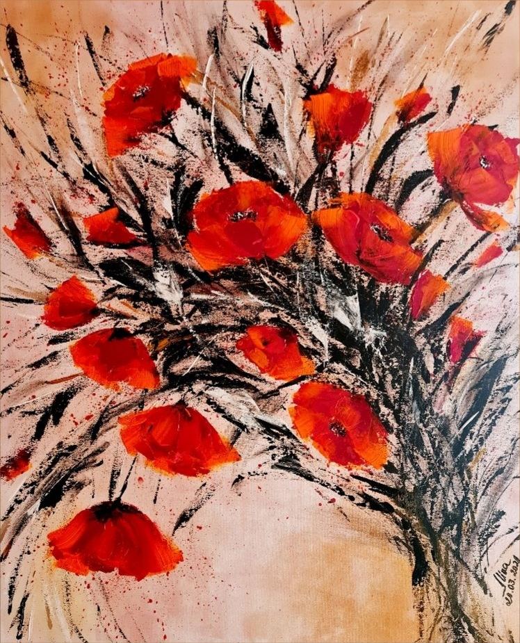 ArteDiAlina.com painting: Flowers for Canada
